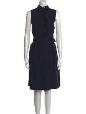 4/ S sleeveless Armani shirtdress button-front belt LBD Short Luxury Designer thumbnail 2