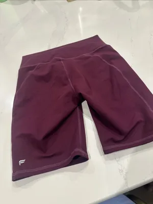 Fabletics Purple Wine Colored PowerHold‎ Biker Shorts size medium thumbnail 5