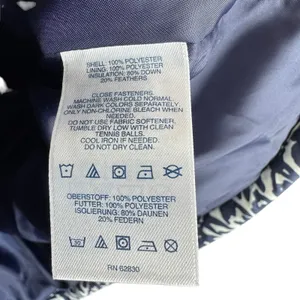 Lands'‎ End Blue White Full Zip Quilted Insulated Mock Neck Puffer Vest Size S thumbnail 7