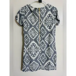 Lulus NWT Small Grey Ivory Geometric Slate Print Shift Dress Old Money Chic thumbnail 4