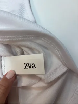 Zara White Sleeveless Mock Neck Tank Top NWT Size M thumbnail 5
