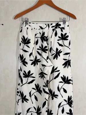 Anine Bing Women’s Owen Pants Pull On Straight Leg in Ivory Daisy S thumbnail 7
