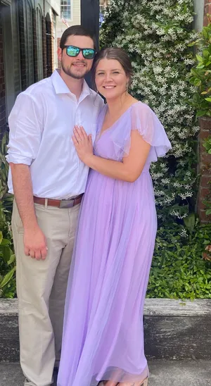 Purple Flowy Bridesmaid Dress Size XL thumbnail 1
