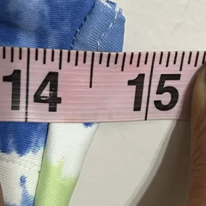 Aerie Scoop Neck Tie Front Bikini Top Blue Green Tie Dye Stripe‎ Small thumbnail 3