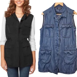 Buffalo David Bitton Lightweight Blue Denim Tunic Vest Medium‎ thumbnail 2
