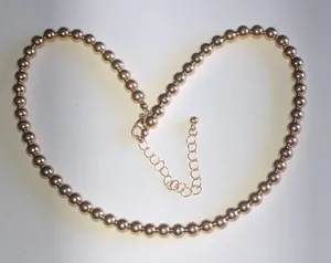 Classic Gold Tone Beaded Boho Necklace thumbnail 1