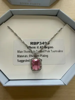 Bomb Party Pink Rhodium Necklace thumbnail 2