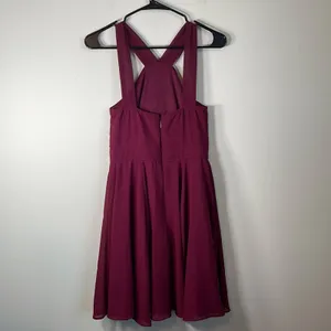 Lulu’s Forevermore‎ Burgundy Skater Strappy Mini Dress Size S thumbnail 5