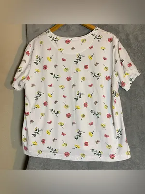 Basic‎ Edition floral whimsical bloom core basic t shirt size Large White thumbnail 5