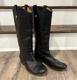 Frye Melissa Button Riding Boots Black Leather Women’s Size 8.5 Classic Tall thumbnail 2