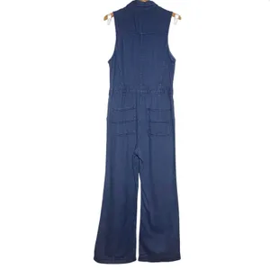 NWT FREE PEOPLE Women’s Wind and More Retro Denim Zip front Jumpsuit thumbnail 5