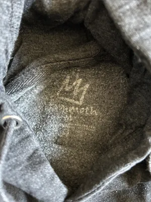 Mammoth Black Pullover Hoodie with White Sleeve Text thumbnail 2
