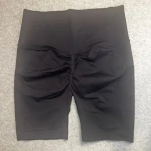Womens Black High Waisted Scrunch Butt Biker Shorts XL Seamless Athletic Yoga thumbnail 2