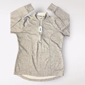 L.L. Bean Vintage Gray Womens Quarter Zip Pull Over Long Sleeve‎ Top Size S thumbnail 4
