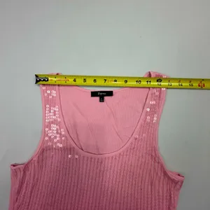 Express Women's Pink Ombre Ribbed Tank Top with Sequin Embellishments thumbnail 3