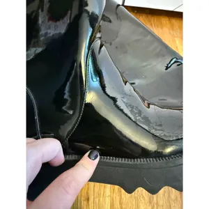 Aerosoles Women 9 Slalom Pull on Round Toe Black Faux Patent Leather Boot Boots thumbnail 9