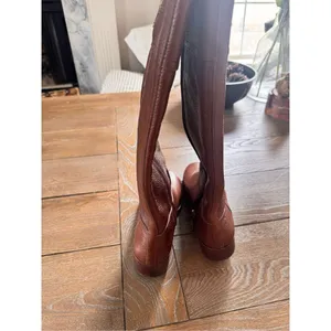 Tory Burch Kiernan 35MM Tumbled Leather Riding Boots Almond Size 7‎ thumbnail 9