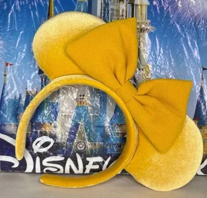 Disney parks saffron yellow Winnie the Pooh velvet fall Minnie Mouse ears thumbnail 1
