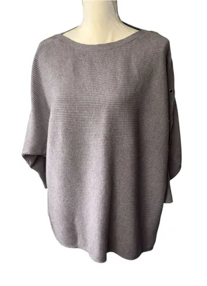Jennifer Lopez sweater, size 1X, boat neck, dolman sleeves, cozy, ribbed knit thumbnail 1