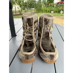 Vintage Foremost Professional Faux Fur Snow Boots Womens Size 7 Apres Ski Fluffy thumbnail 3