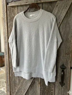 Cozy Light Gray Women's Crewneck Sweater Size XXL thumbnail 1