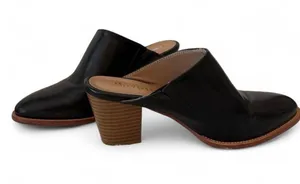 Maypie Womens Classic Chunky Heel Mule Black 6.5 thumbnail 1