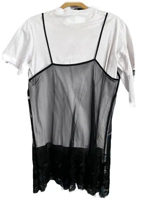 adidas x Dry Clean Only Bangkok Black Lace T-Shirt Dress Rare S thumbnail 4