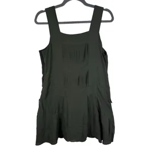Nanette Lepore L'Amour Army Green Sleeveless Skater Apron‎ Lightweight Dress L thumbnail 2