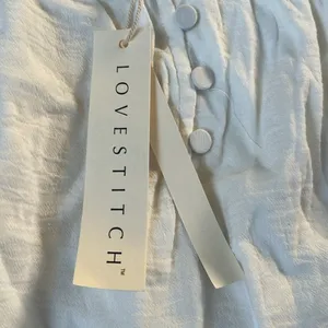 Love Stitch women’s cream tank top sz small NEW thumbnail 2