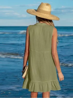 Cupshe Olive Green Sleeveless Mini Dress thumbnail 2
