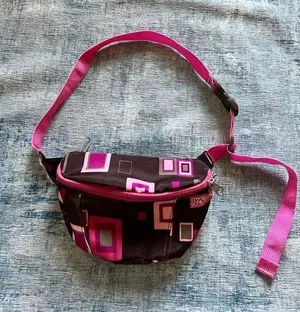 Jansport Pink Brown Geometric Print Fanny Pack Belt Bag thumbnail 1