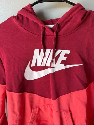 Nike Colorblock Pullover Hoodie Burgundy Pink Women’s thumbnail 3