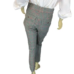 Vintage America Taupe, Red, Blue & Green Plaid Jeans (6) thumbnail 3