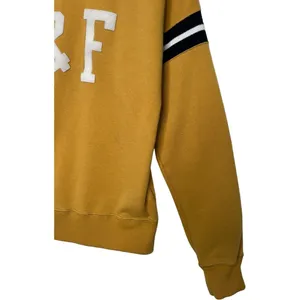 Abercrombie Fitch Top Womens XS Felt Logo Sweatshirt Academic Rugby Yellow thumbnail 4