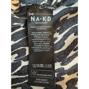 NA-KD Halter Animal Print Maxi Dress Black Tan Leopard Viscose Flowy Boho Size 4 thumbnail 7