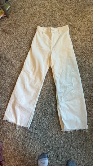 Zara High Rise Wide Leg Marine Denim thumbnail 6