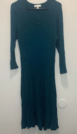 Dressbarn Blue Ribbed Sweaterdress Women's 1X thumbnail 1