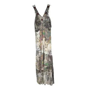 Coconut‎ Moon Boho Beaded Paisley Maxi Dress Festival Viscose Multi Color Large thumbnail 2