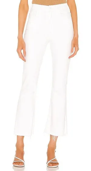 MOTHER The Hustler Ankle Fray Jeans High Rise Flare White Size 29 thumbnail 1