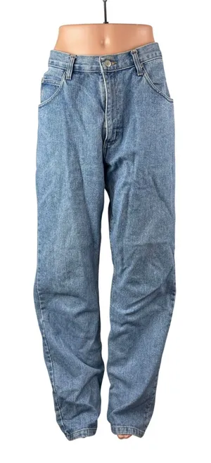 Wrangler Women's Blue High Rise Baggy Relaxed Straight Leg Denim Jeans 34x34 thumbnail 1