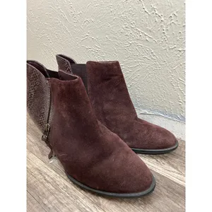 Vionic Anne Suede Ankle Boots Size 10 Brown Preppy Heeled Booties thumbnail 3