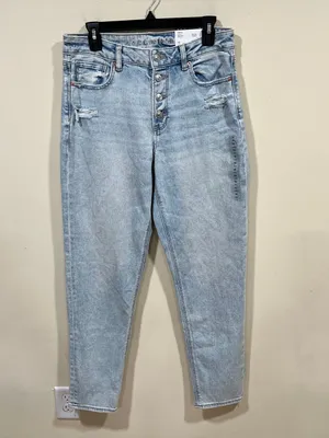 NWT American Eagle Stretch Mom Jean size 10 Long light wash 30W thumbnail 3
