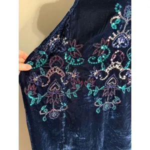 Free People Jill's Velvet Sequin Swing Mini Dress Whimsigoth M‎ Romantic Gothic thumbnail 6