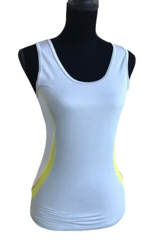 lucy Womens Tank‎ Top Size XS Activewear Tech Endurance Reflective Gray Yellow thumbnail 1