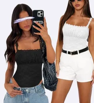 Black Cut-Out Ruched Sleeveless Bodysuit, Goint Out, New, L thumbnail 3