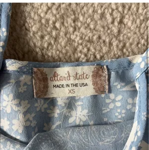 Altar'd State Blue and White Floral Top thumbnail 2