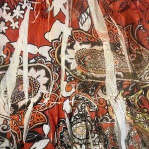 Kaktus Women Red Paisley Floral Broomstick Maxi Skirt Size 14/16W Boho Tiered thumbnail 3