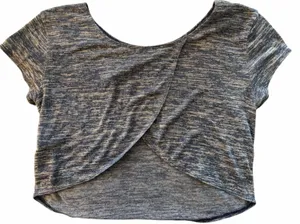 Hollister Blue Heathered Scoop Neck Cropped Split Back Tee NWT thumbnail 1