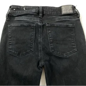 American Eagle‎ Flare Jeans Women Black Front Seam Split Hem High Waisted Sz 4 thumbnail 5