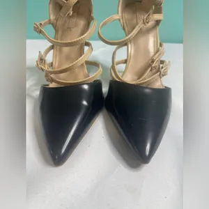 Aldo‎ black and beige strap heels size 8 thumbnail 2